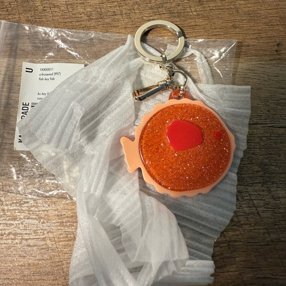 Brand New Kate Spade Fish Key Fob Color:Orange